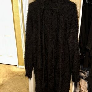 Women's Black Fuzzy Sweater